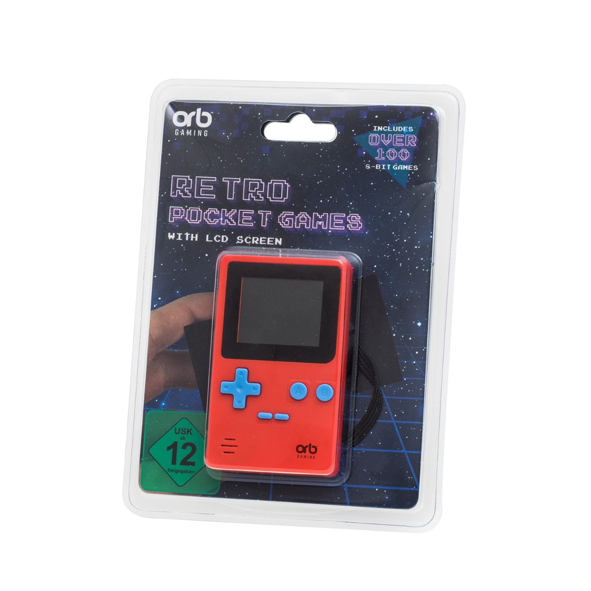 ORB - Retro Konsole Handheld rot - inkl. 152x 8-Bit Spielen