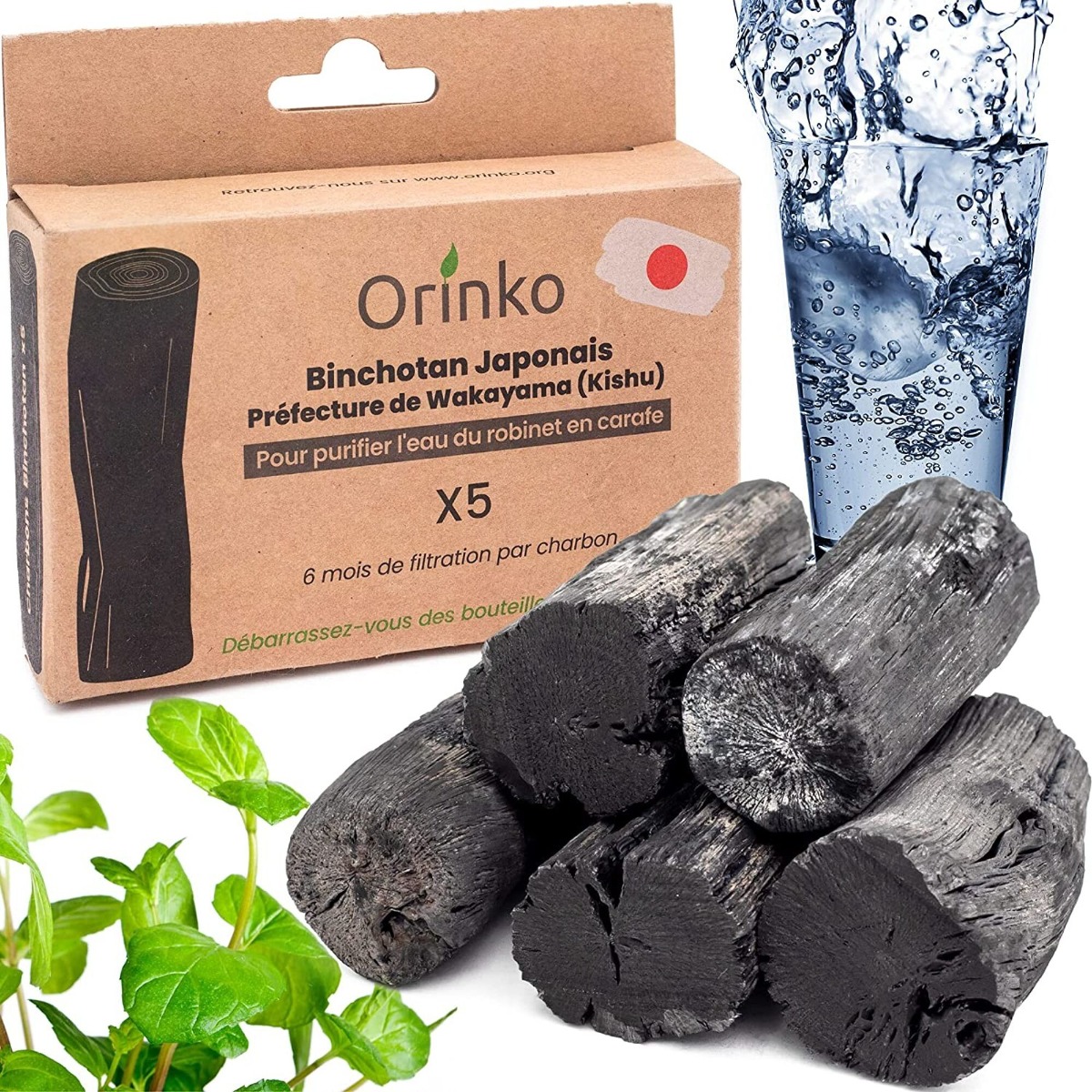 Binchotan Aktivkohle Wasserfilter Japan 5er-Pack