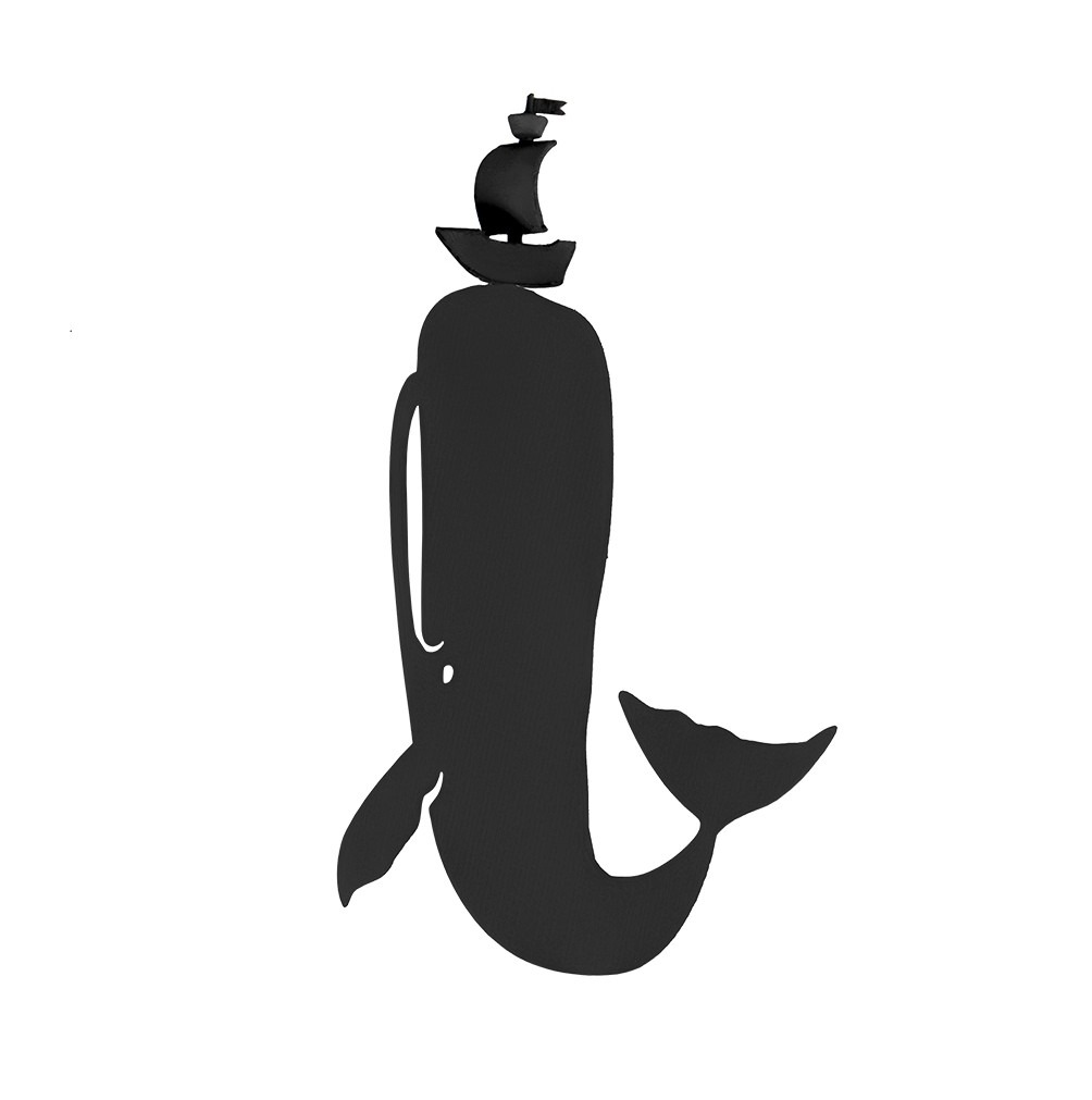 Lesezeichen Moby Dick Schwarz Polyester