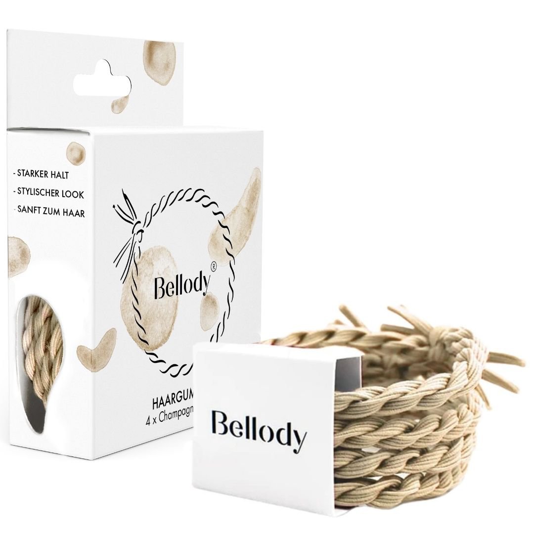Geflochtene Haargummis Beige 4er Set