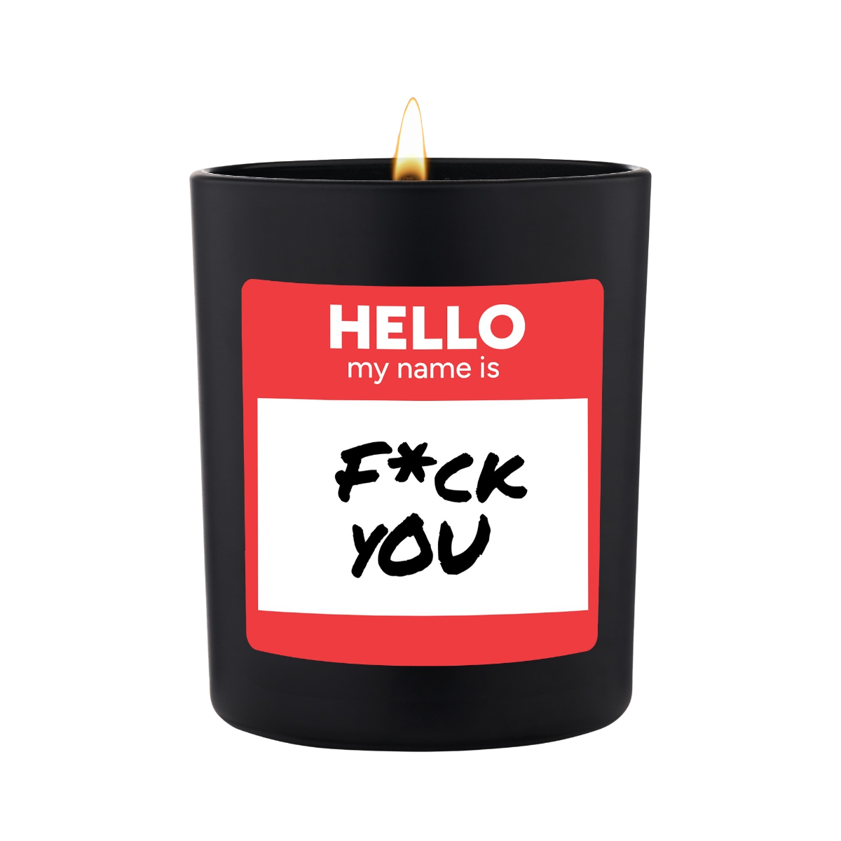 Duftkerze Schwarz Woody Hello my name is fck you