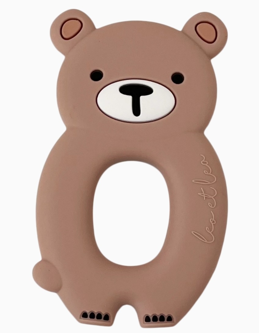 Big Bear Beissring Silikon Montessori Hellrosa