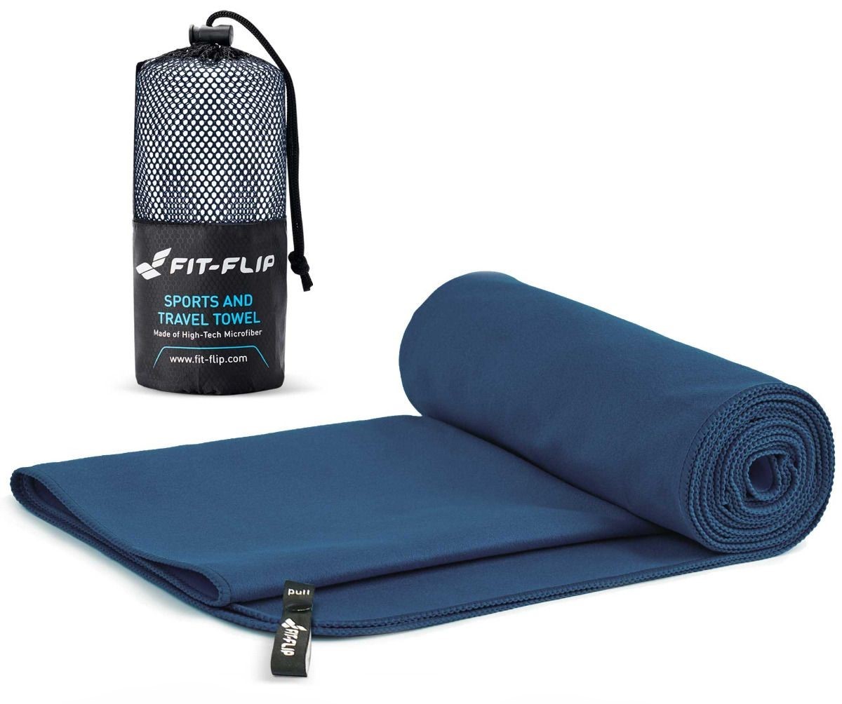 Mikrofaser Handtuch schnelltrocknend mit Tasche 80x160cm Marineblau