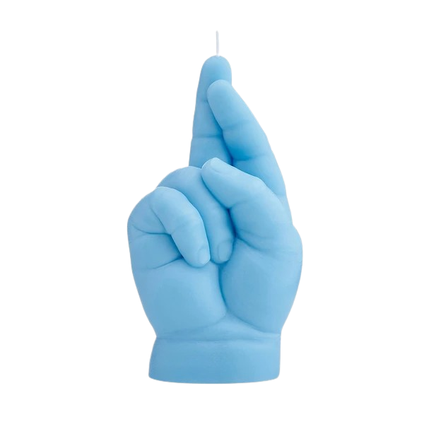Baby Crossed Fingers Blau