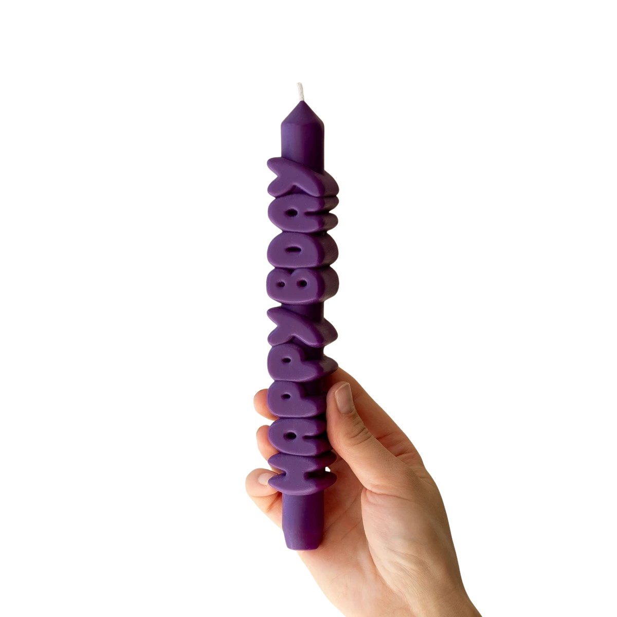Kerze Taper candle HAPPY BDAY Indigo