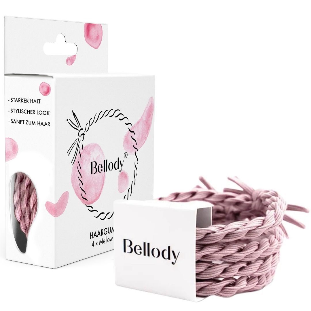 Geflochtene Haargummis Rosa 4er Set