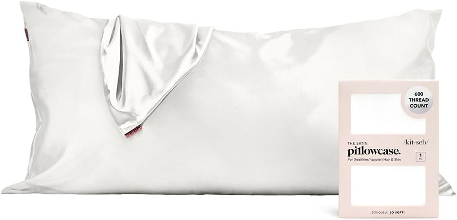 Satin Kissenbezug King Ivory