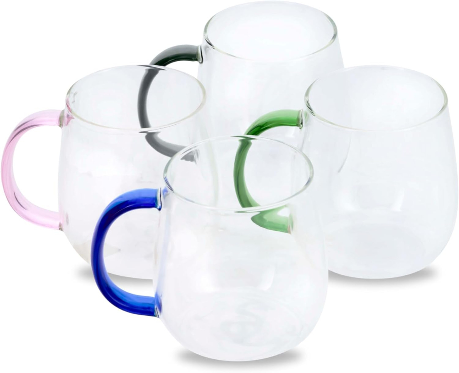 Glastassen farbige Henkel 4er-Set