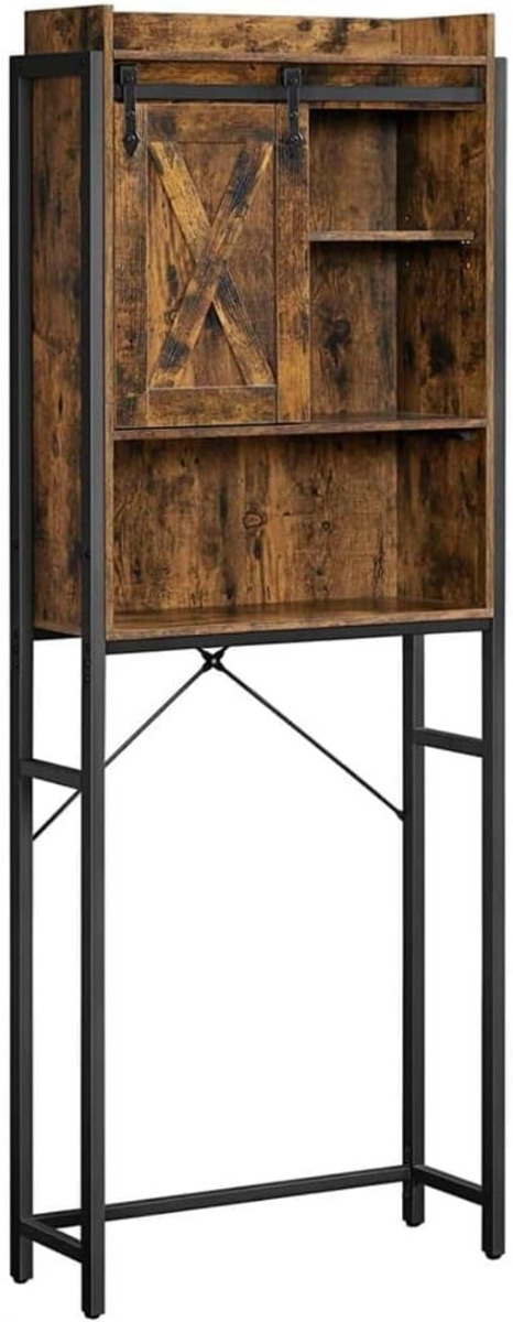 Toilettenregal mit Schrank Industrie-Design vintagebraun