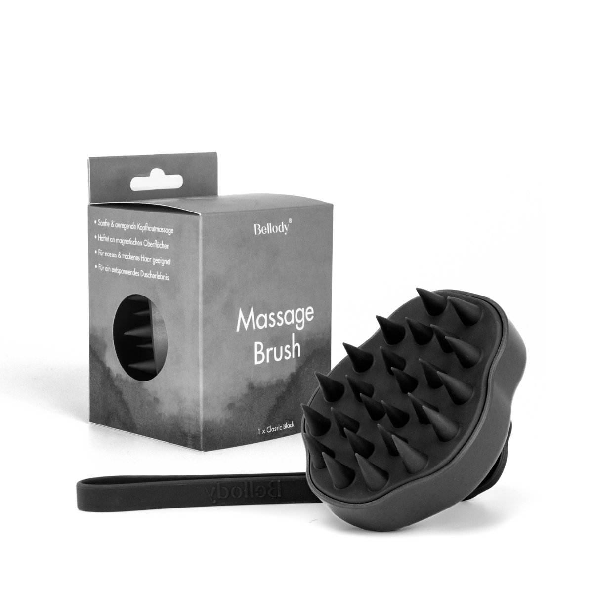 Kopfmassagebürste Schwarz