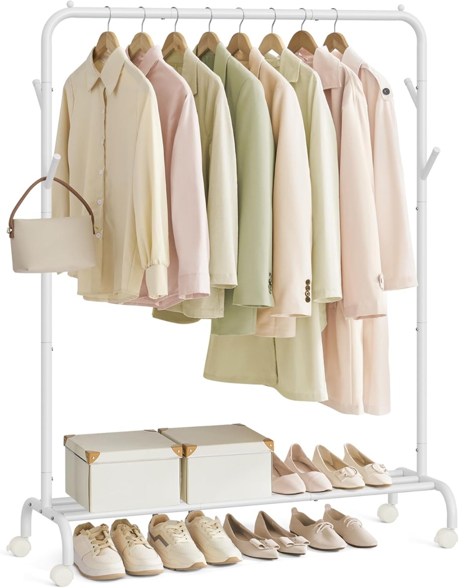 Kleiderständer Rollen 50kg weiss Stahl