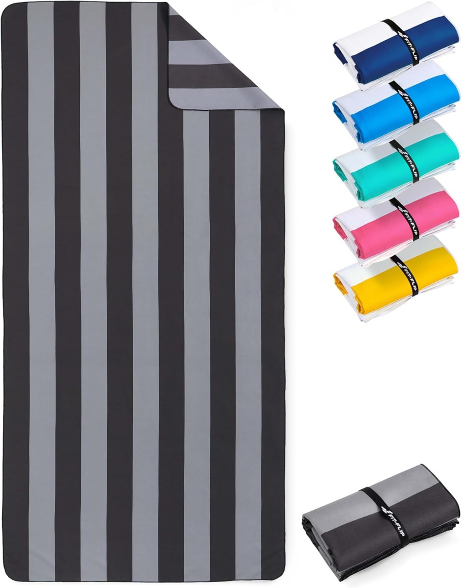 Strandtuch XXL Mikrofaser schnelltrocknendes Badetuch 200x90cm Grau - Dunkelgrau