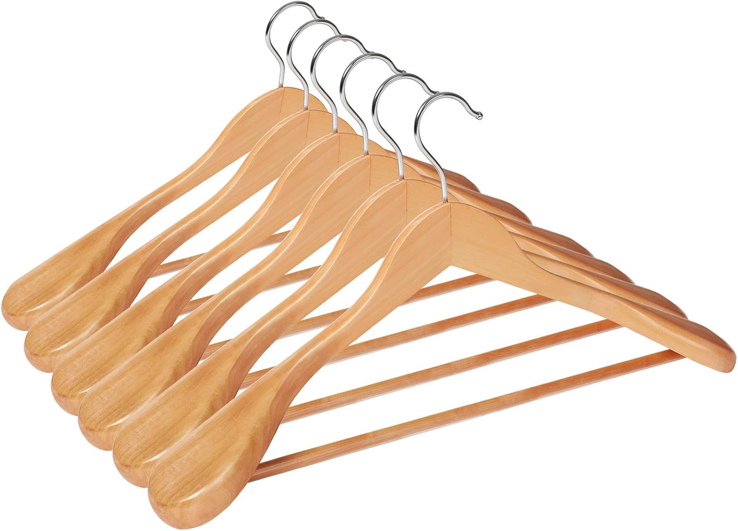 Anzugbügel Kleiderbügel Holz 6er Set Rutschfest