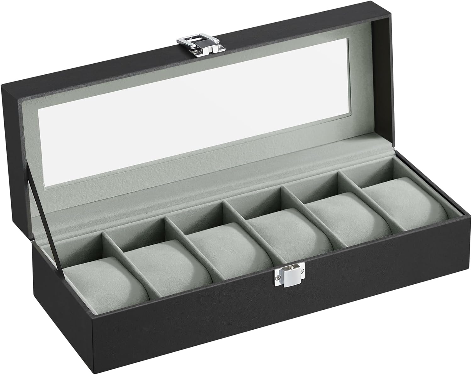 Uhren Aufbewahrung Box für 6 Uhren Schwarz