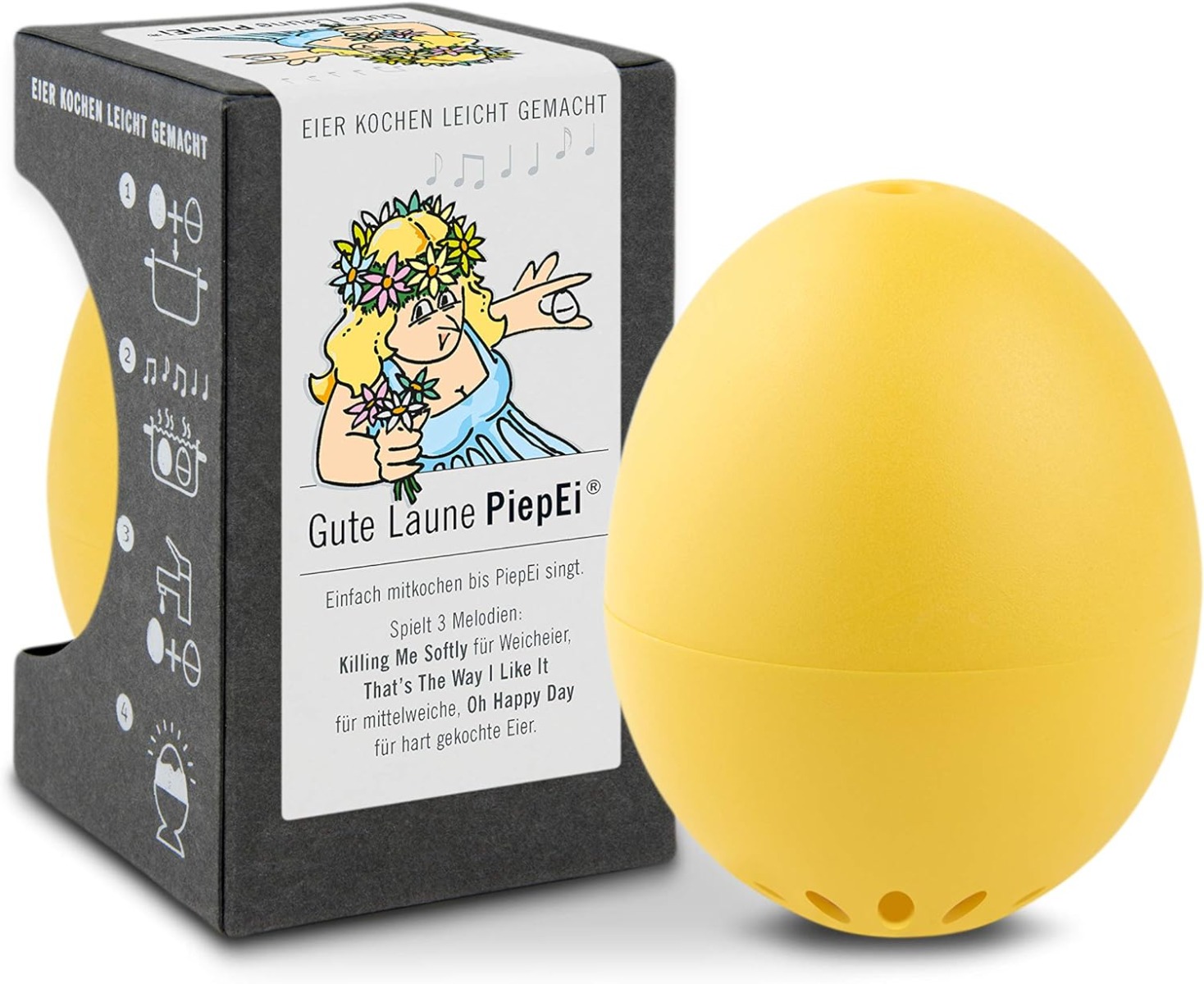 Singende Eieruhr Gute Laune hellgelb