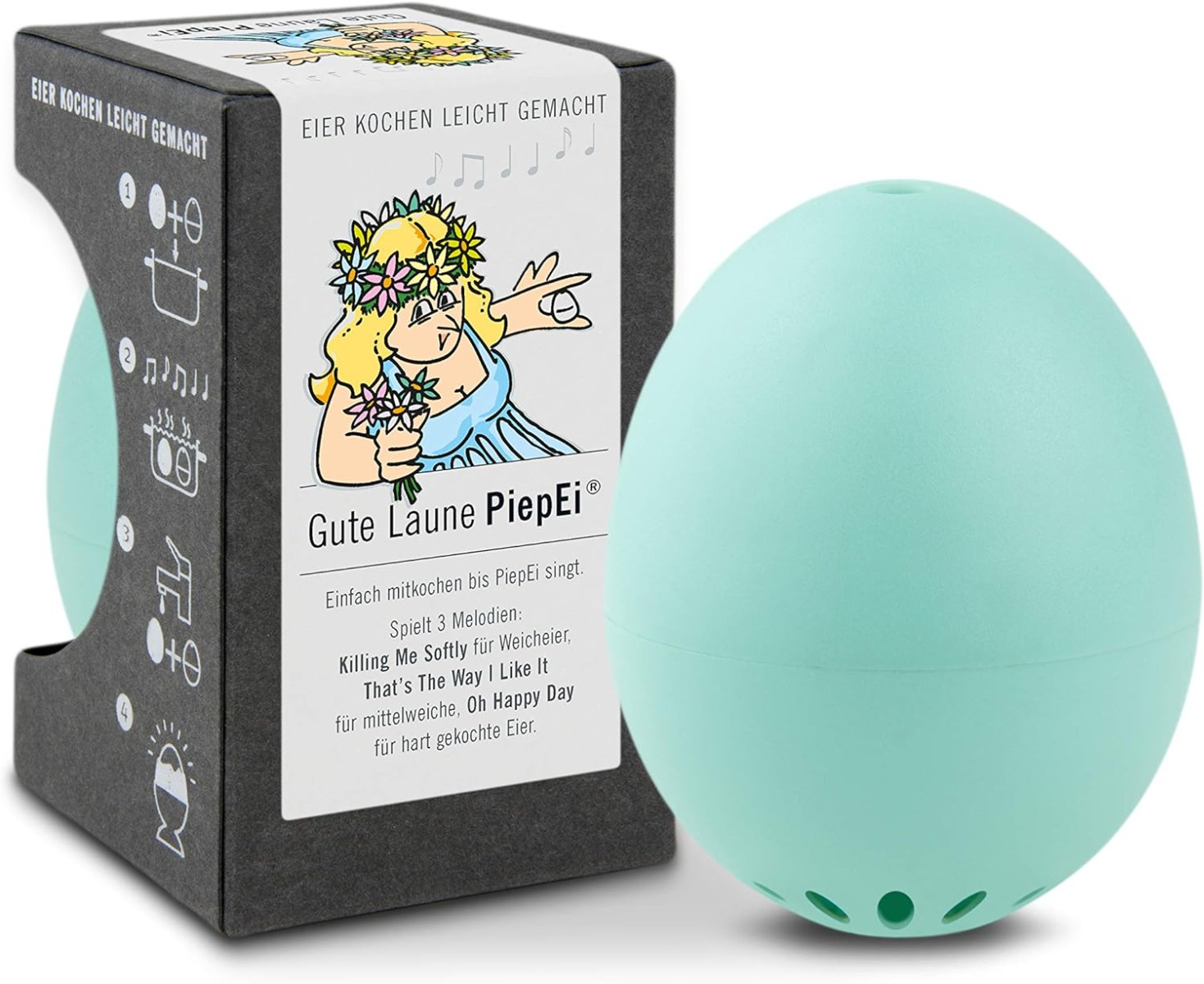 Singende Eieruhr Gute Laune türkis