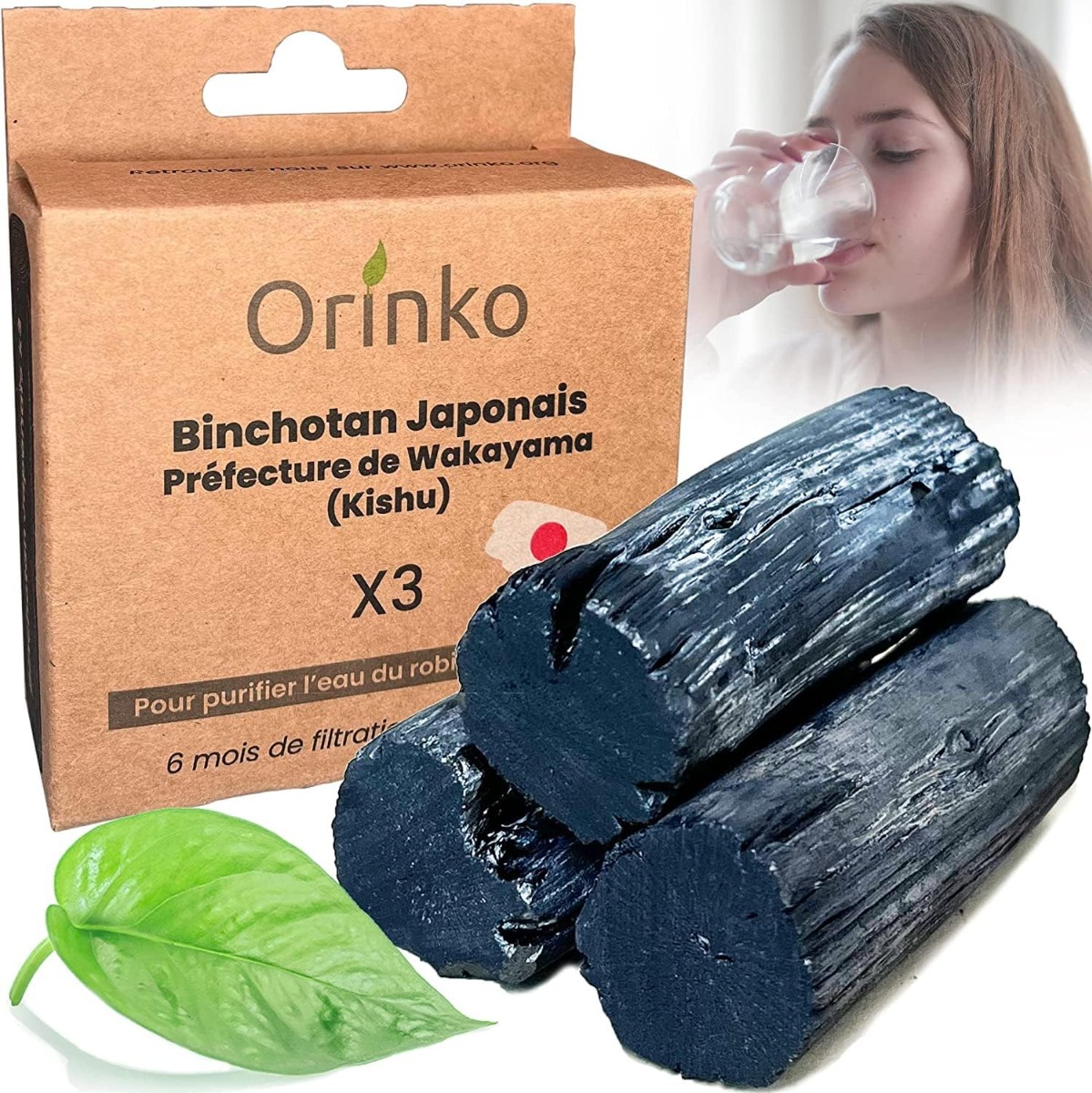 Binchotan Aktivkohle Wasserfilter Japan 3er-Pack