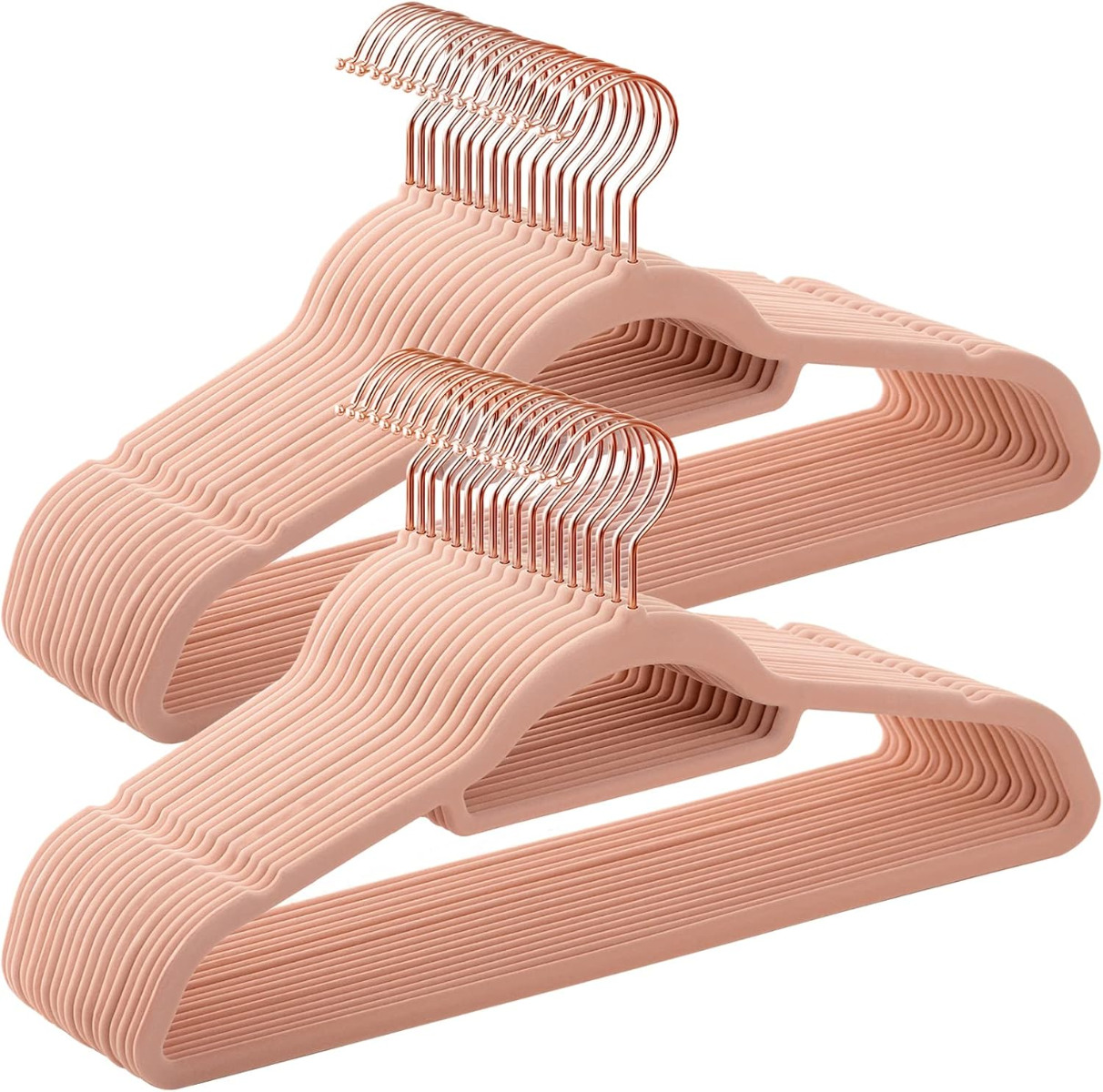 Kleiderbügel Samt 50er Set Roségold