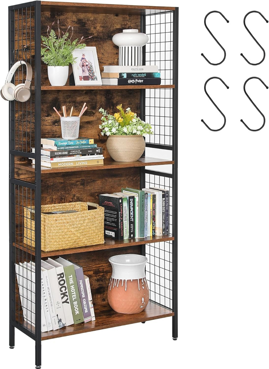 Bücherregal mit 4 Ebenen vintagebraun