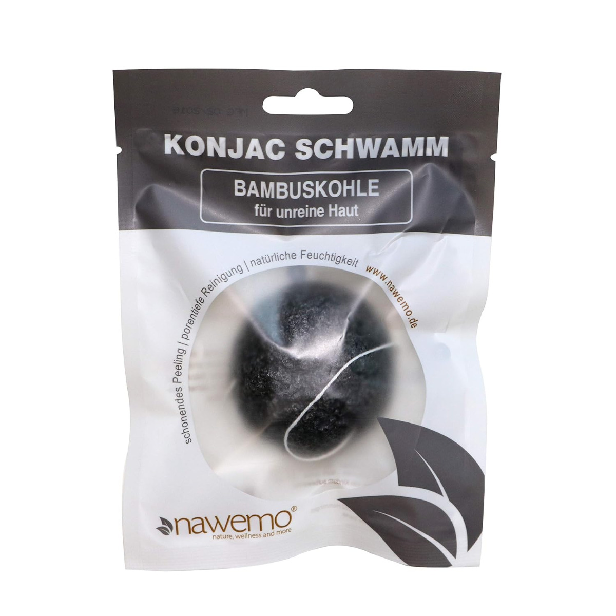 Konjac Schwamm Bambuskohle, für unreine Haut