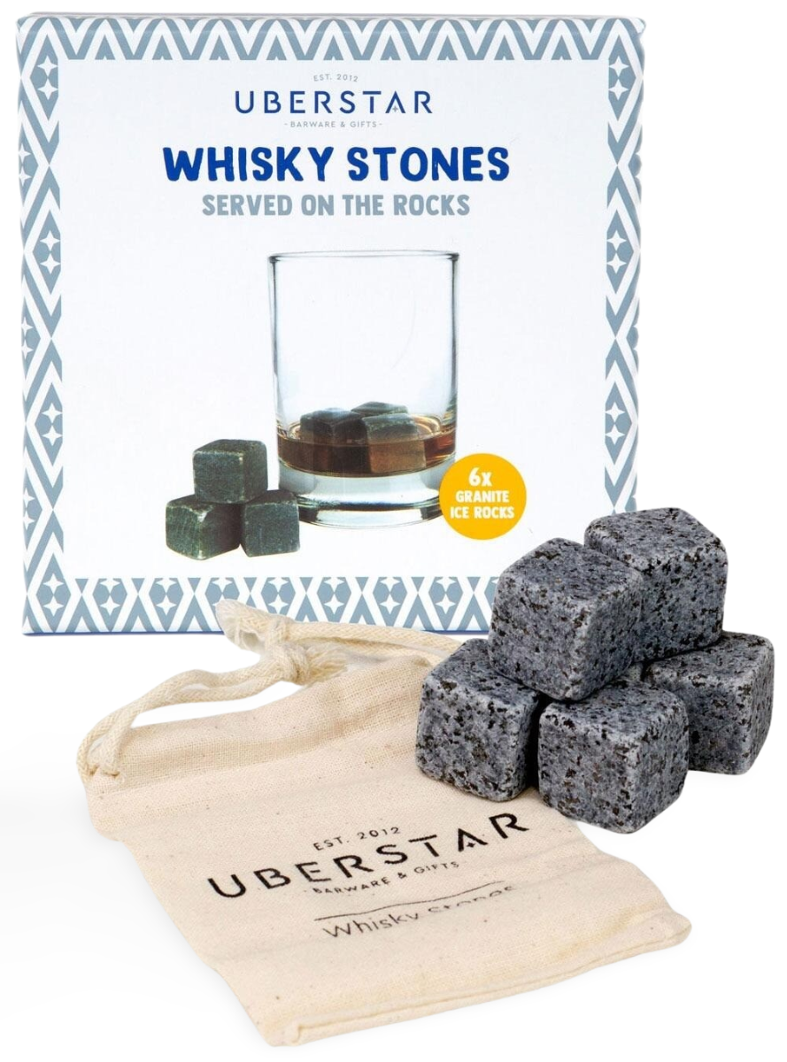 Whisky-Steine 6er-Pack mit Tasche