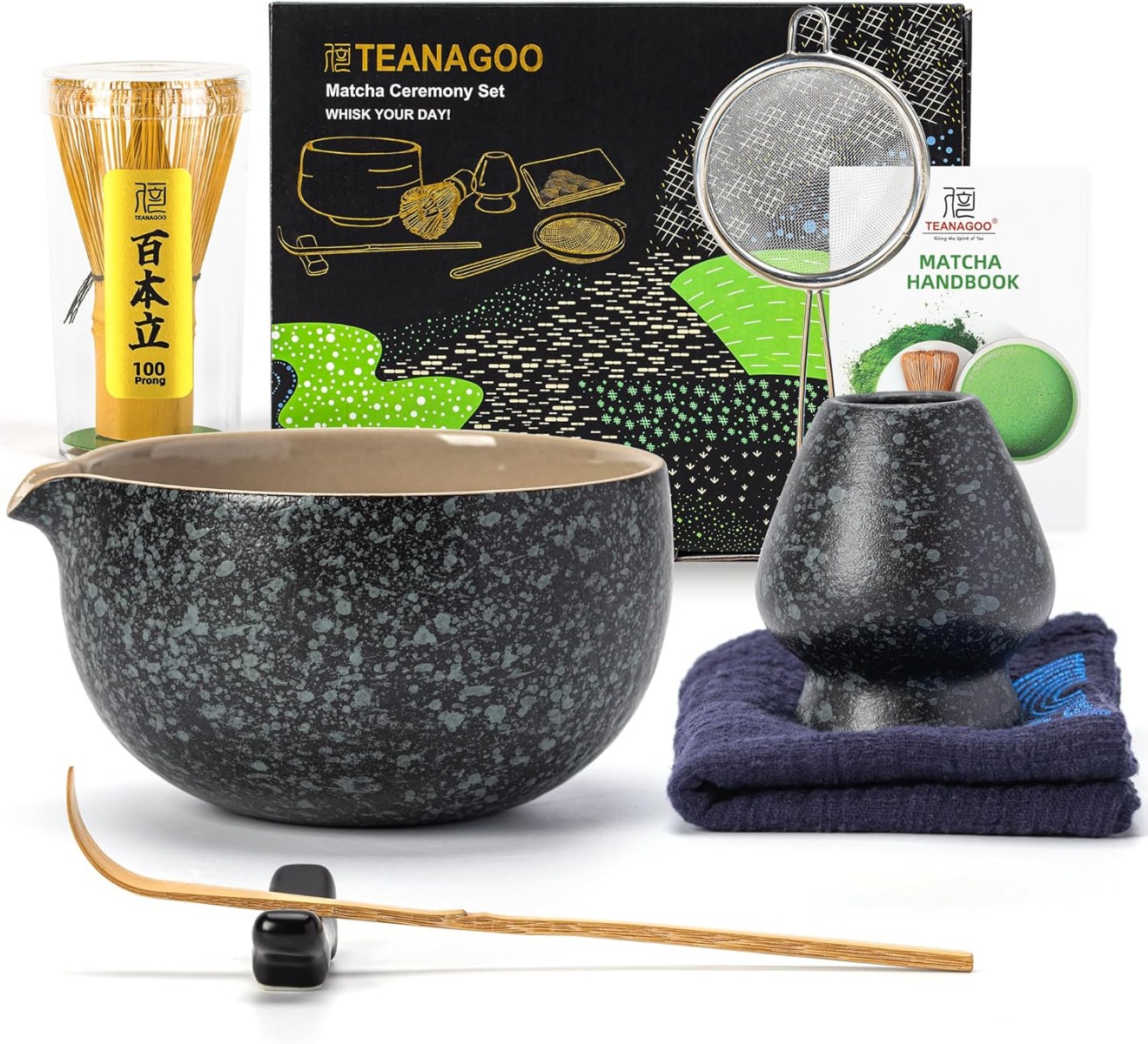 Matcha Set Obsidian mit Ausgiessschale 7-tlg.
