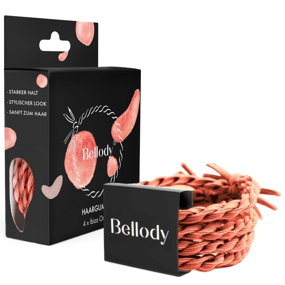 Geflochtene Haargummis Orange 4er Set