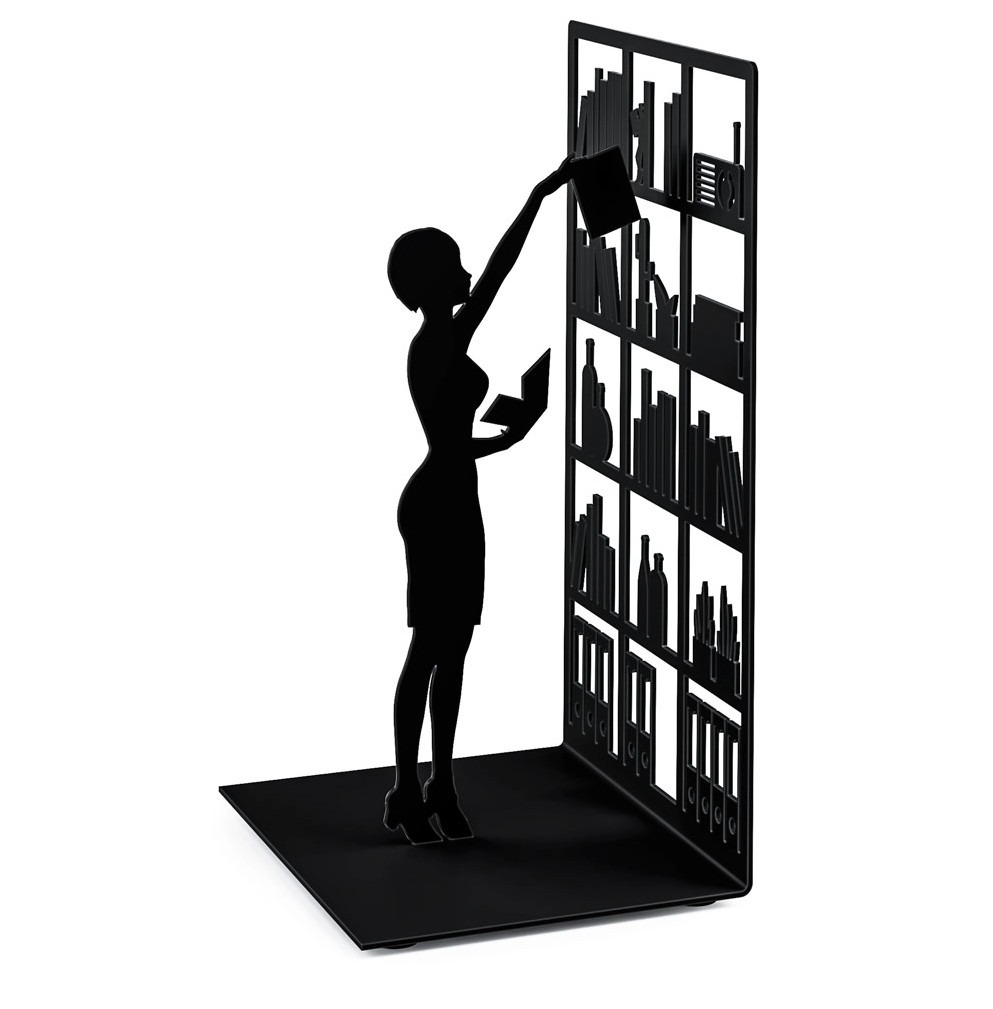 Buchstütze The Library Schwarz