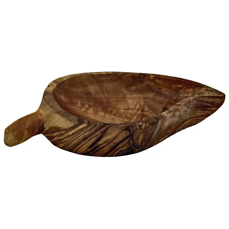 Seifenschale aus Olivenholz Blatt