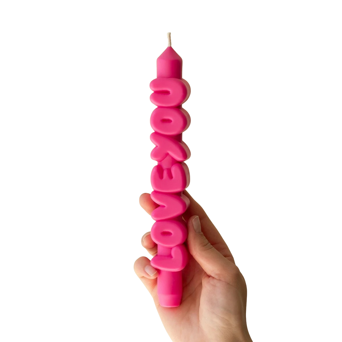 Kerze Taper candle LOVE YOU Pink