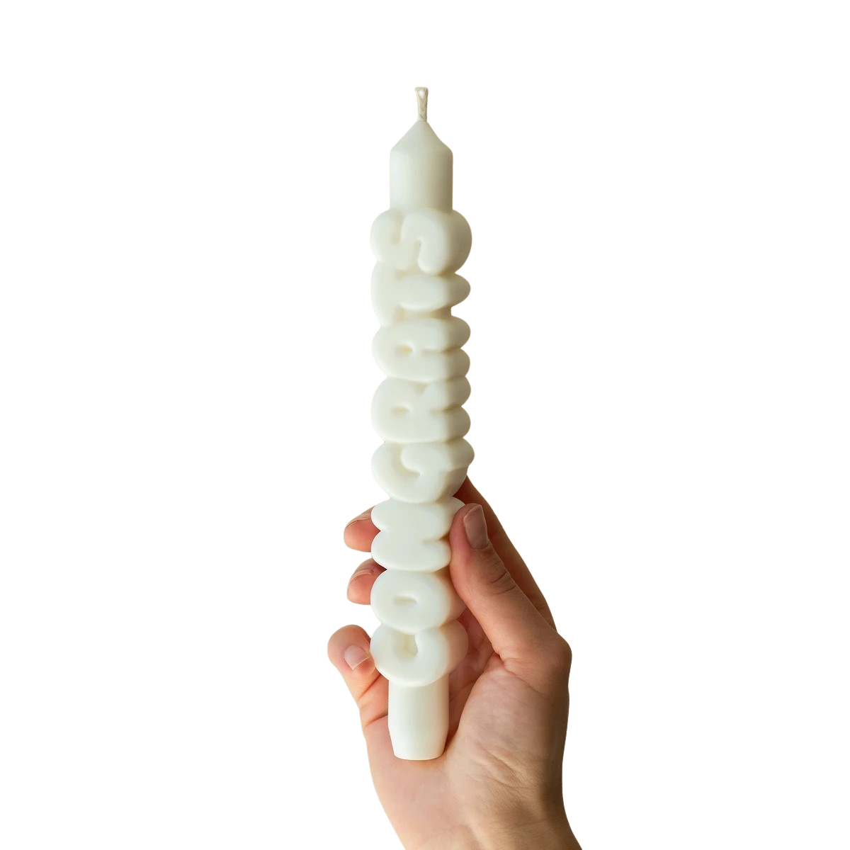 Kerze Taper candle CONGRATS weiss