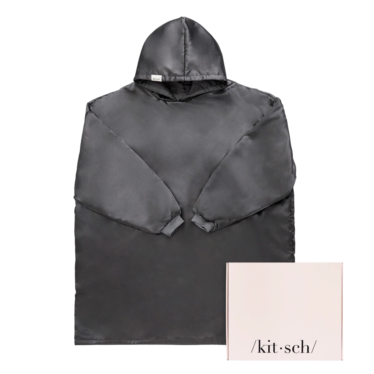 Satinhoodie Glazey Anthrazit