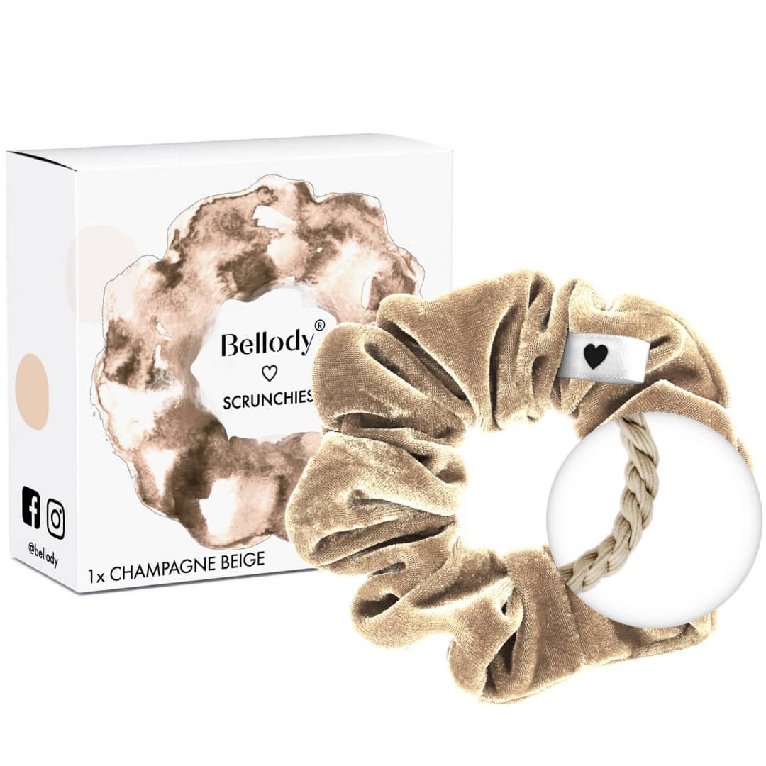 Samt-Scrunchie Beige