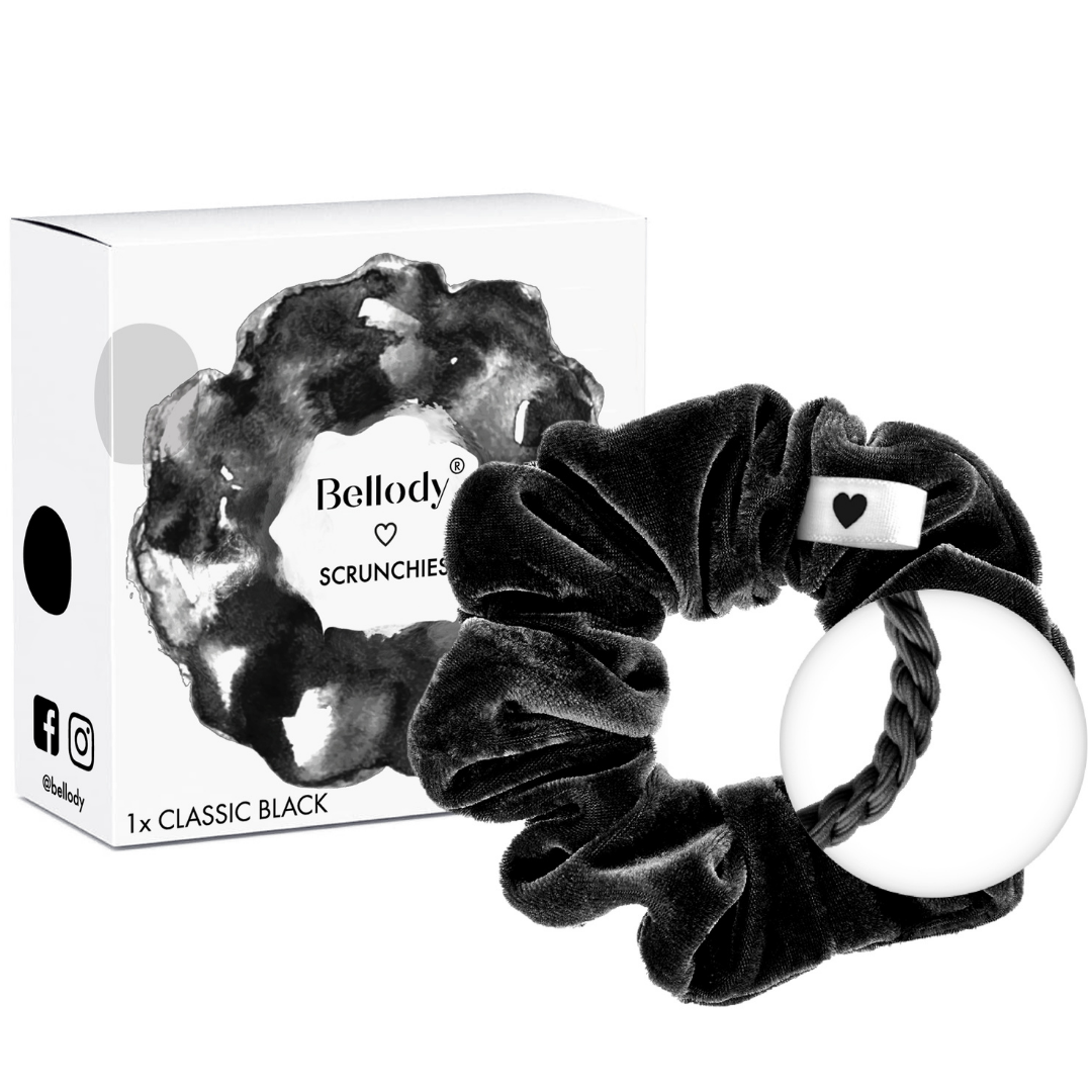 Samt-Scrunchie Schwarz
