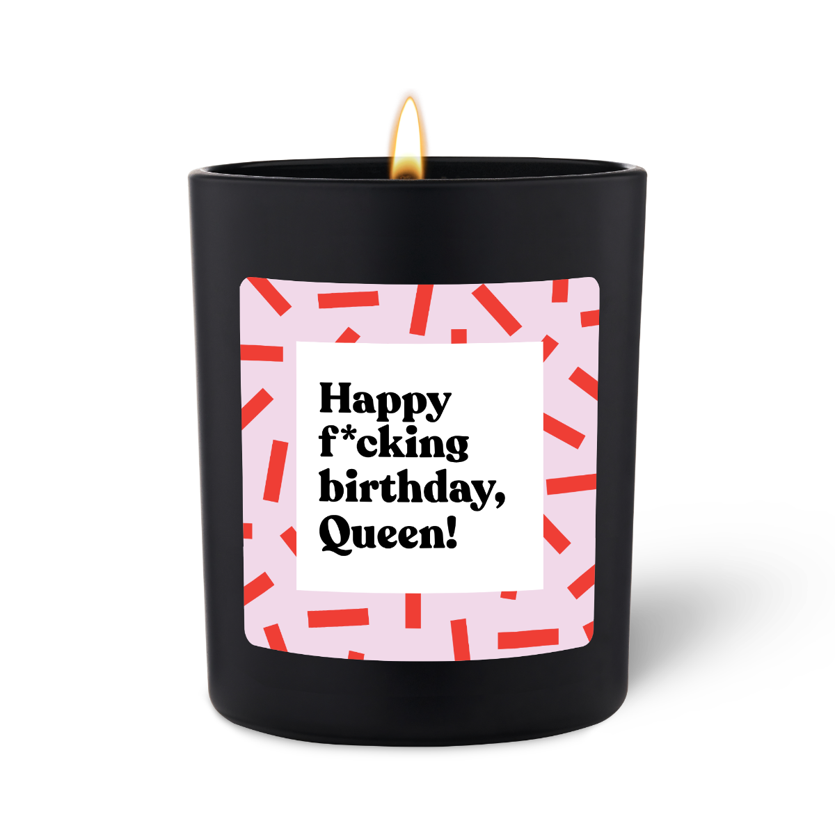 Duftkerze Schwarz Flowery Happy fcking birthday Queen