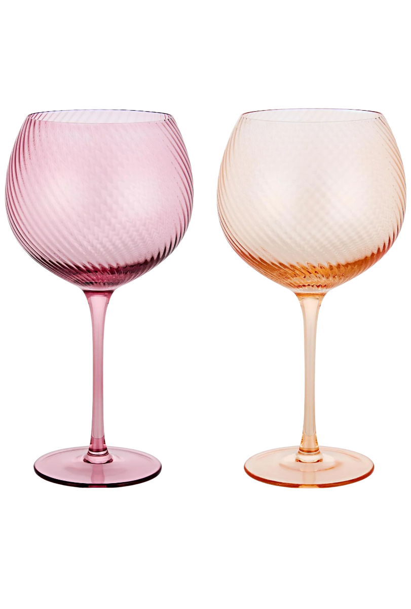 Gingläser Twist 2er-Set pink/peach