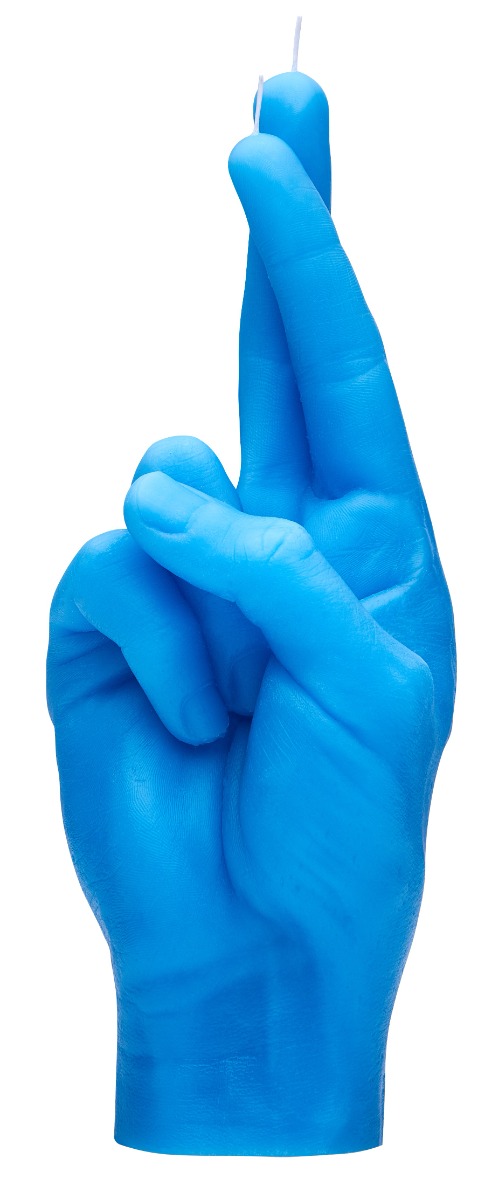Crossed Fingers Blau