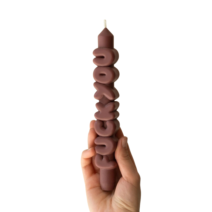 Kerze Taper candle F*CK YOU Mocha