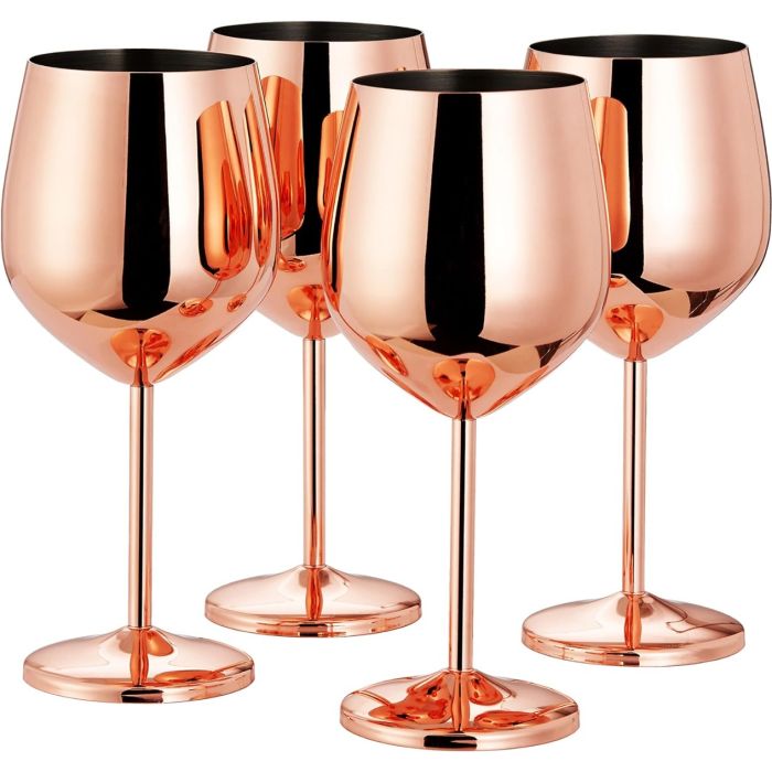 Edelstahl Weingläser Roségold 4er-Set