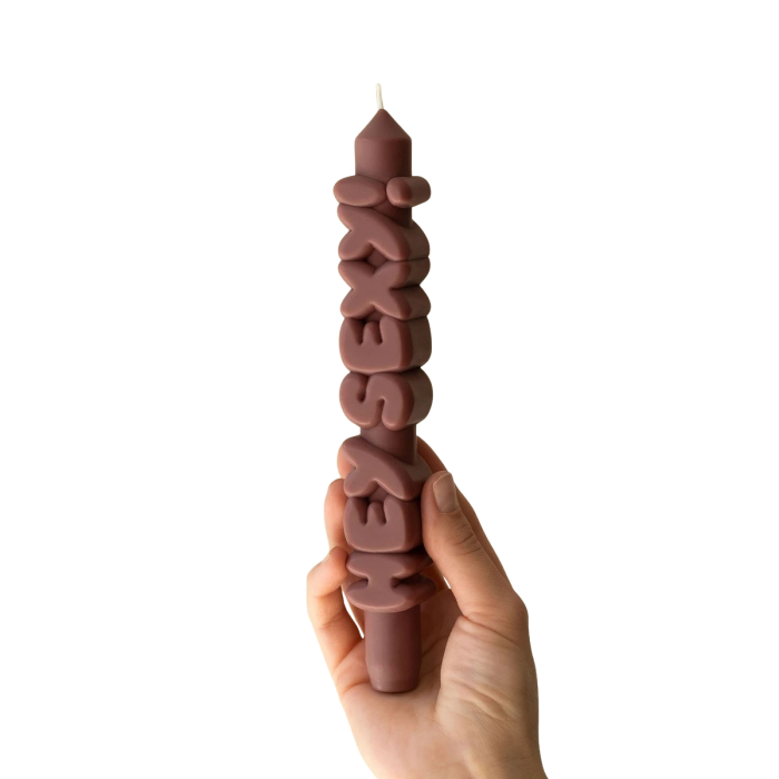 Kerze Taper candle HEY SEXY! Mocha