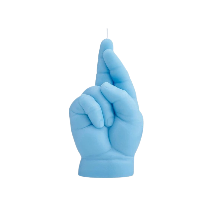 Baby Crossed Fingers Blau