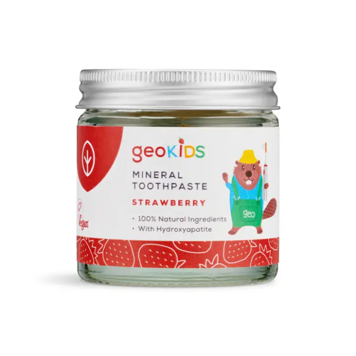 Geokids Mineralische Zahnpasta im Glas ohne Fluorid Erdbeere 60ml