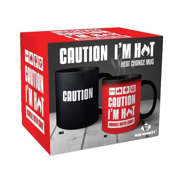 Tasse Caution I am Hot mit Farbwechsel