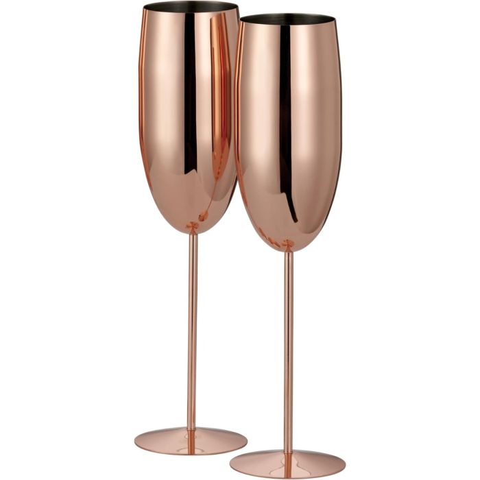 Edelstahl Sektgläser Flute Roségold 2er-Set