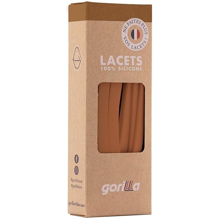 Elastische Schnürsenkel Flexibel Ohne Binden Breit Silikon Caramel