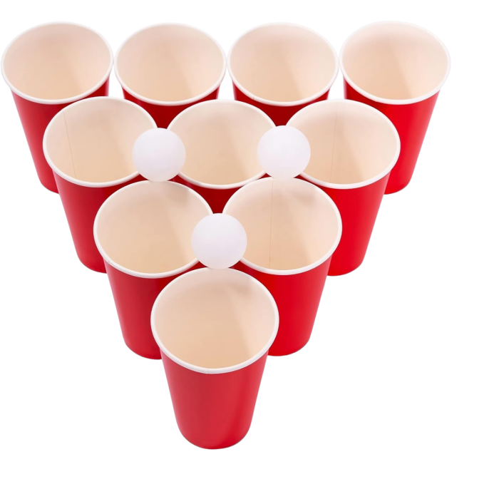 Beer Pong Set mit 25 Becher und 25 Bällen