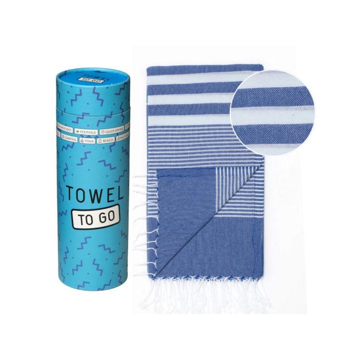 Malibu Strandtuch Baumwolle Hamamtuch 180x100cm Blau gestreift