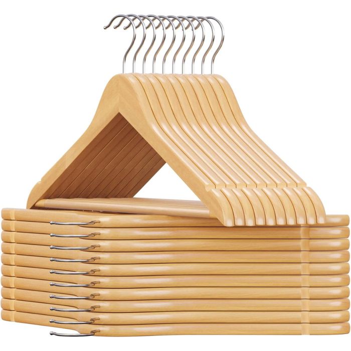 Kleiderbügel Holz 20er Set Einkerbungen im Schulterbereich