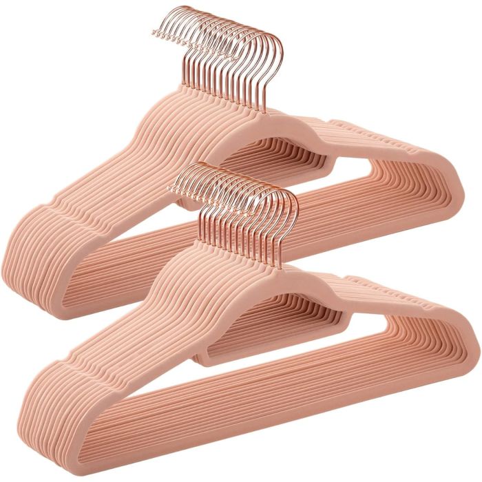 Kleiderbügel Samt 30er Set Roségold