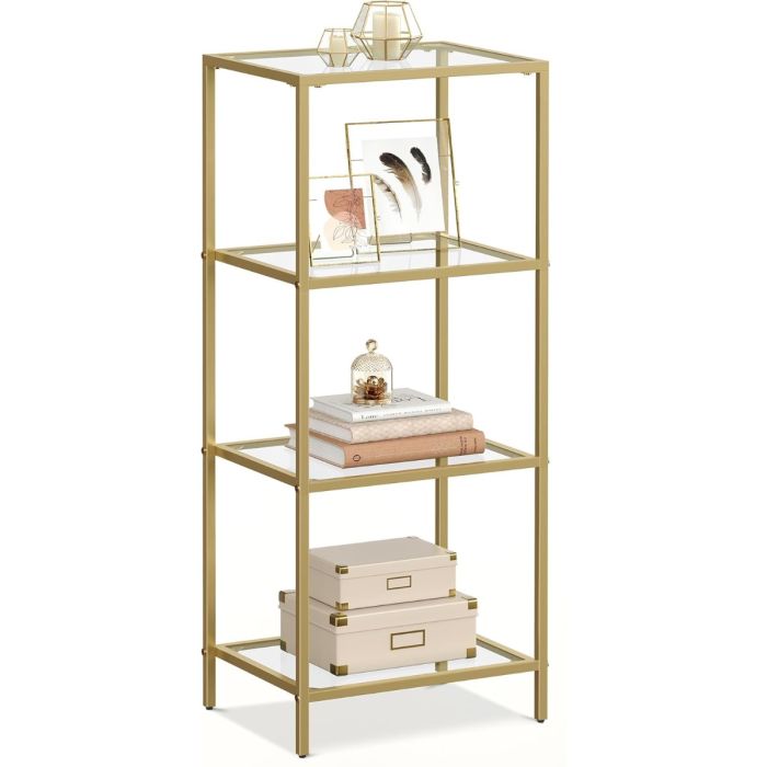 Regal mit 4 Ablagen Goldfarben